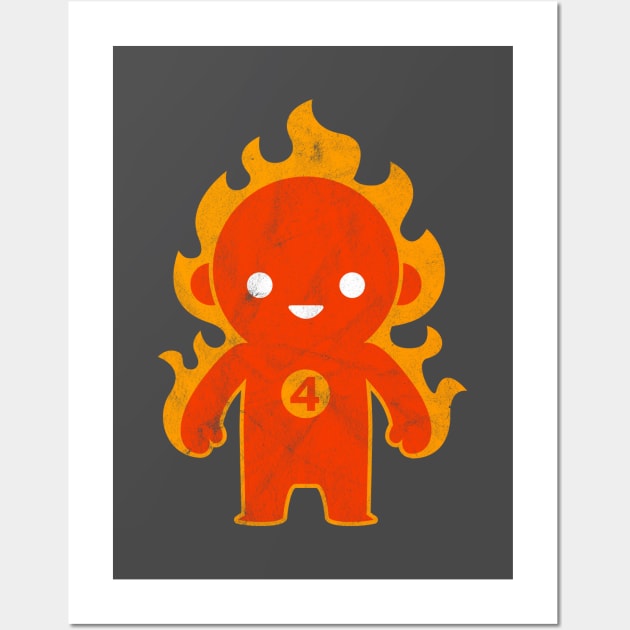 Kawaii Human Torch Wall Art by gabradoodle